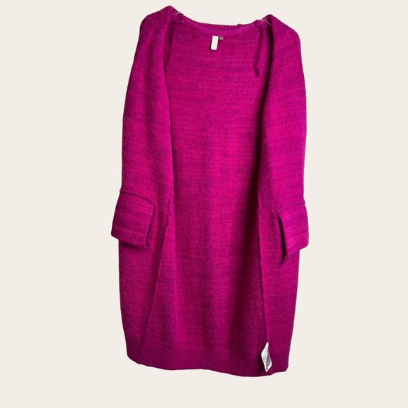 Pilcro for Anthropologie Classic Longline Cardigan in Bright Pink Women's Small - Picture 3 of 11